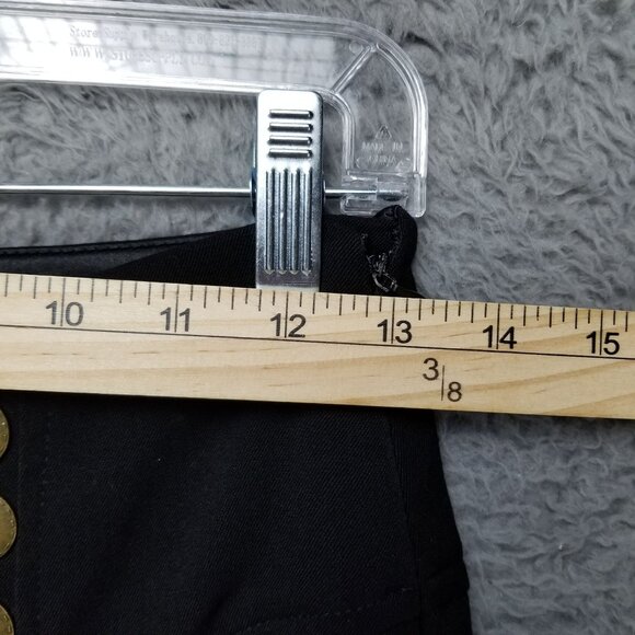 Rampage Pants Womens 1 Black Stretch Mid Rise Solid Button Detail Trouser - Picture 3 of 14